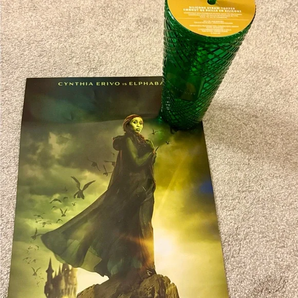 Rare Wicked and Starbucks Emerald City Green Tumbler & Out-of-print Promo Poster - Picture 4 of 6